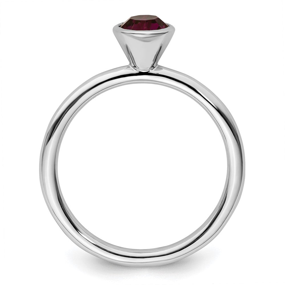 Sterling Silver Stackable Expressions High 5mm February Crystal Ring Size -10