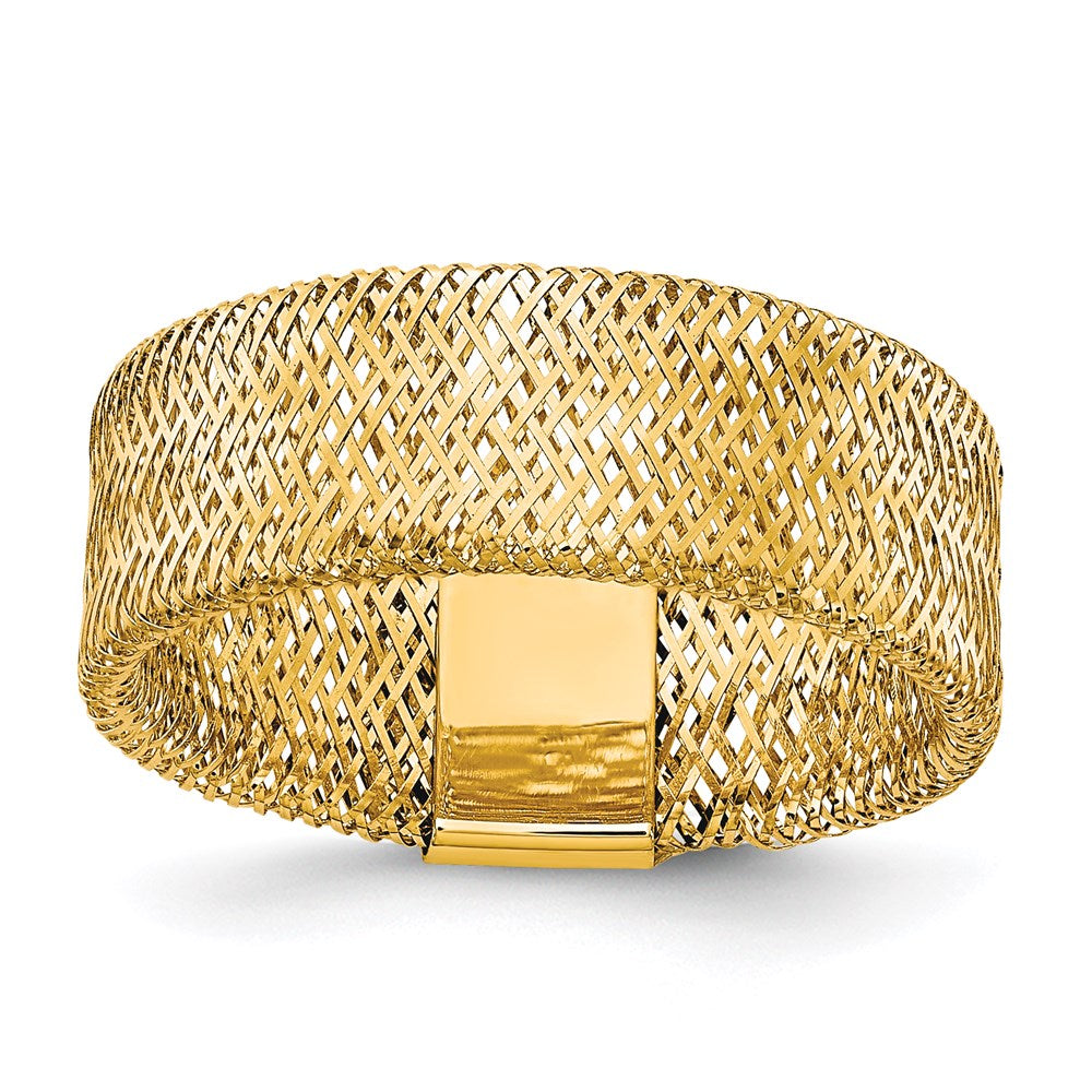 14k Polished/Textured Stretch Ring