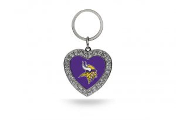 NFL Minnesota Vikings Rhinestone Heart Key Ring QGC7949