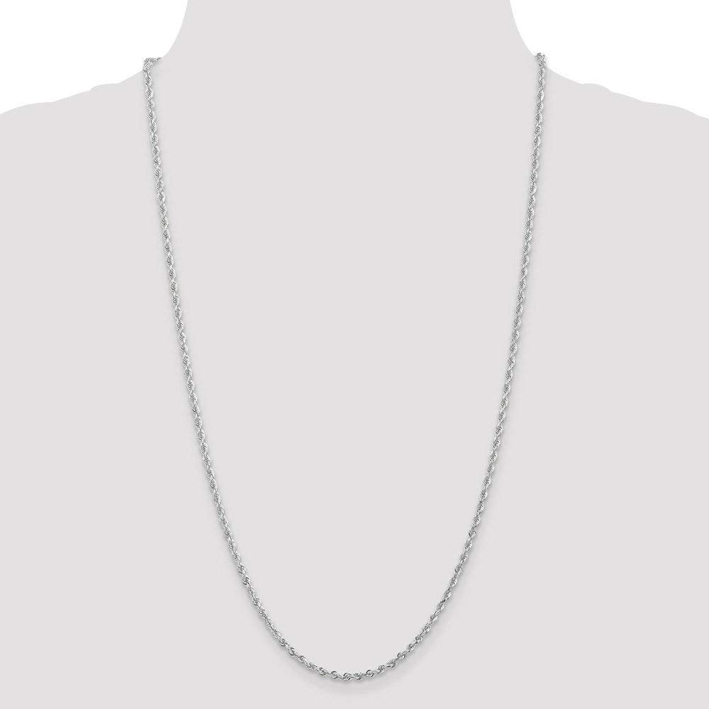 10k White Gold 2.75mm D/C Quadruple Rope Chain