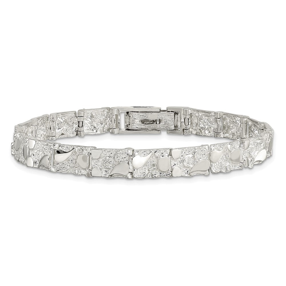 Sterling Silver 7mm Nugget Bracelet 8 inches