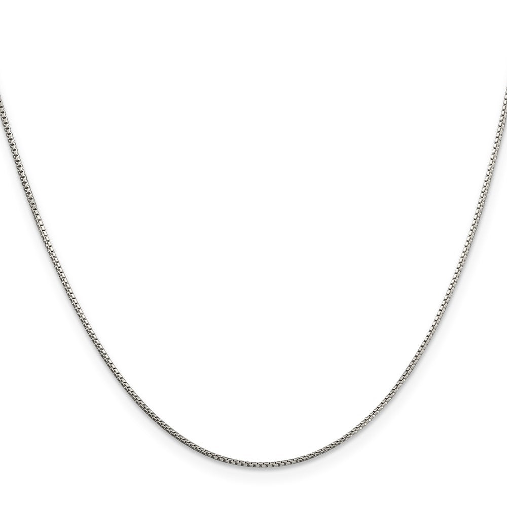 Sterling Silver 1mm 8 Sided Diamond-cut Box Chain 18 Inches