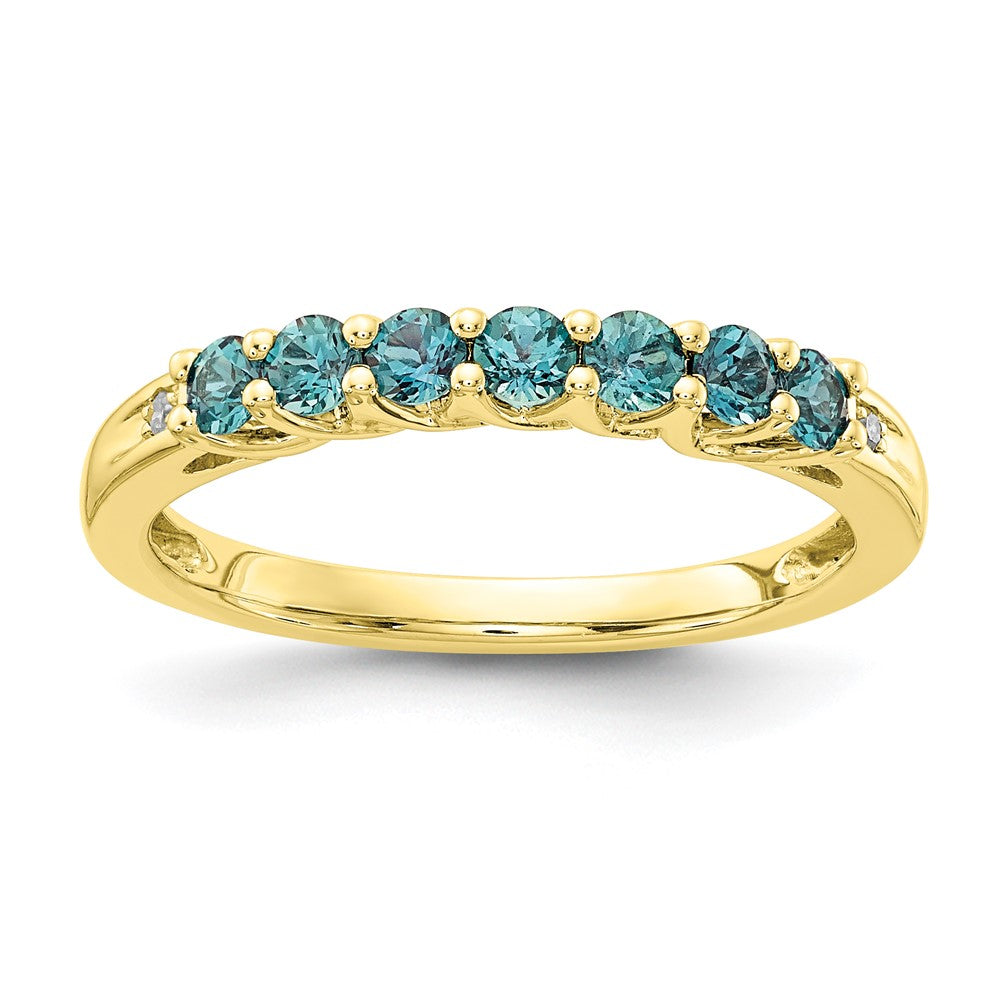 10k Yellow Gold CR Alexandrite & Diamond Ring