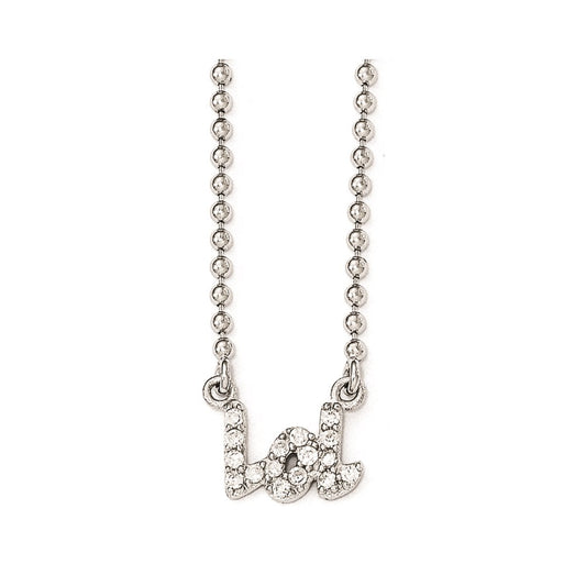 Cheryl M Sterling Silver CZ LOL 18in. Necklace