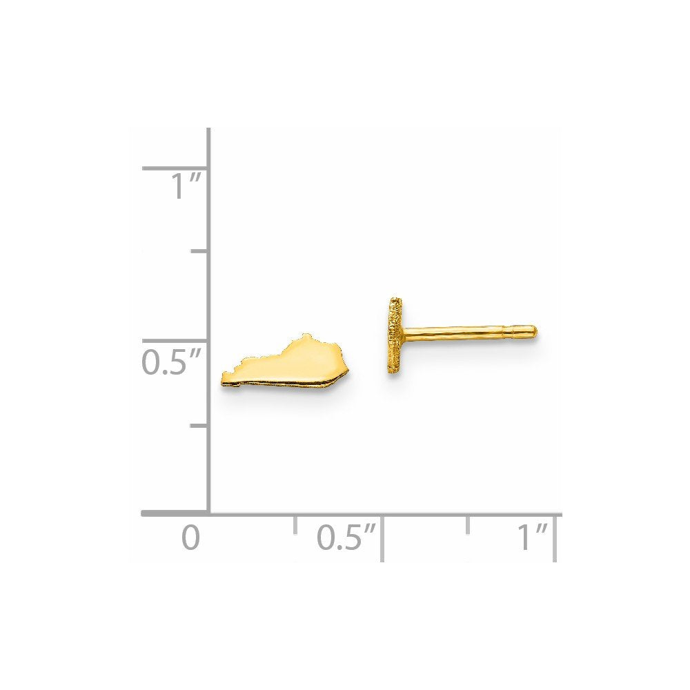 Sterling Silver/Gold-plated Kentucky State Earrings
