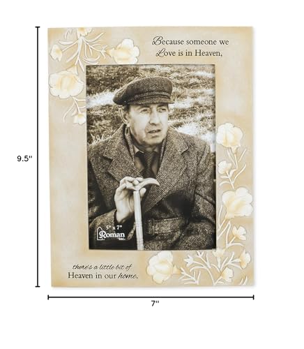 Someone We Love In Heaven 9.5 x 7 Embossed Resin Stone Table Top Photo Frame