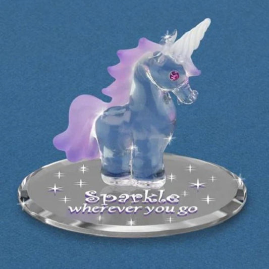 SPARKLE WHEREVER YOU GO Unicorn Handcrafted Glass Figurine QGM21685