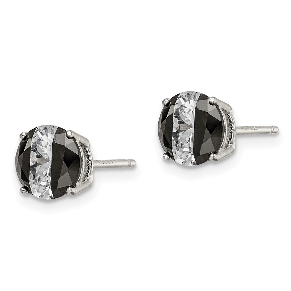 Sterling Silver Polish Rhod-plated Created Ruby Heart Post Dangle Earrings