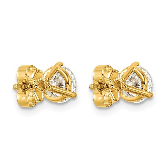 Primal Gold 14 Karat Yellow Gold 1 3/4 cttw SI1/SI2, G H I, Lab Grown Diamond 3 Prong Earrings