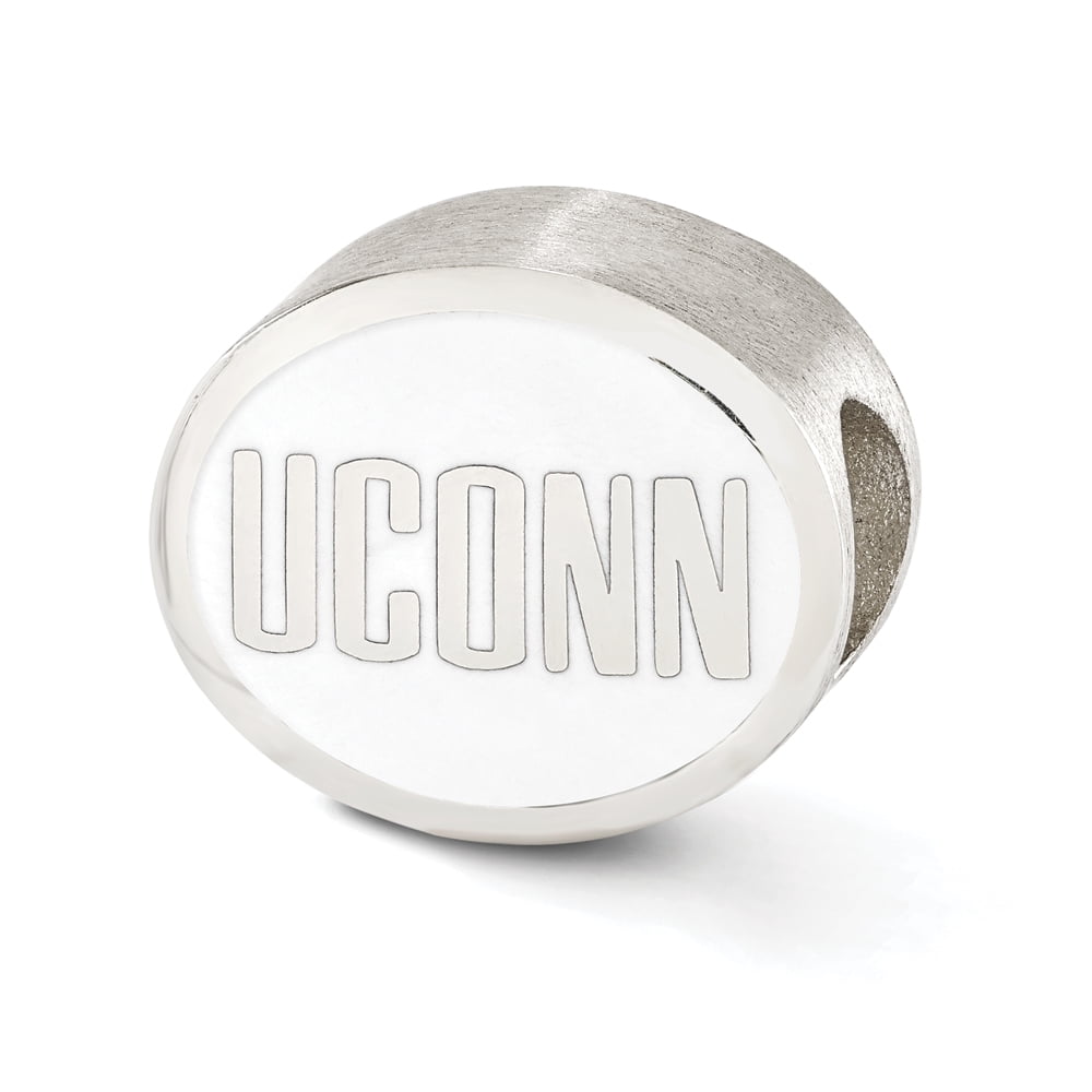 Sterling Silver Enameled University of Connecticut Collegiate Bead
