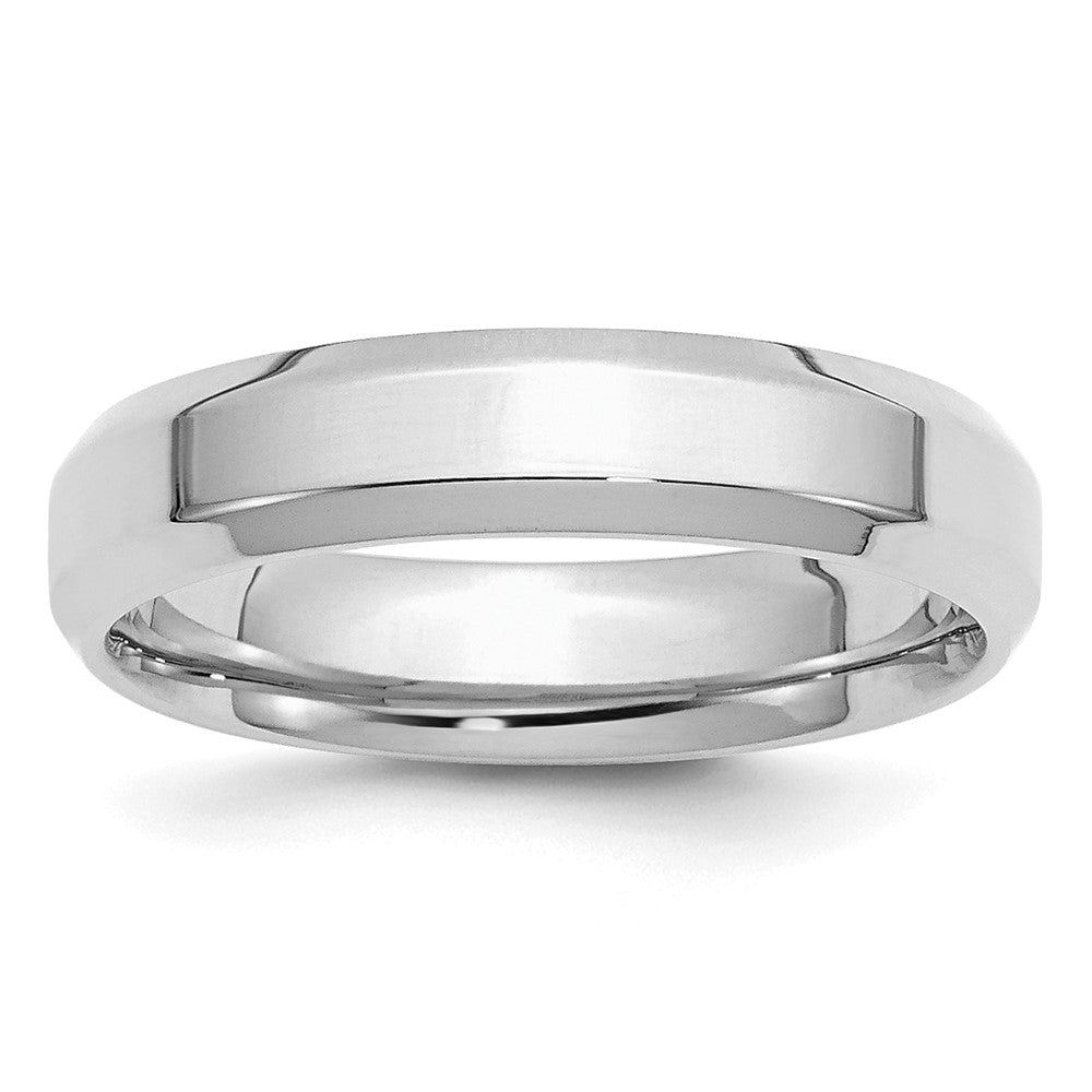 SS Rhodium-plated 5mm Bevel Edge Size 7 Band