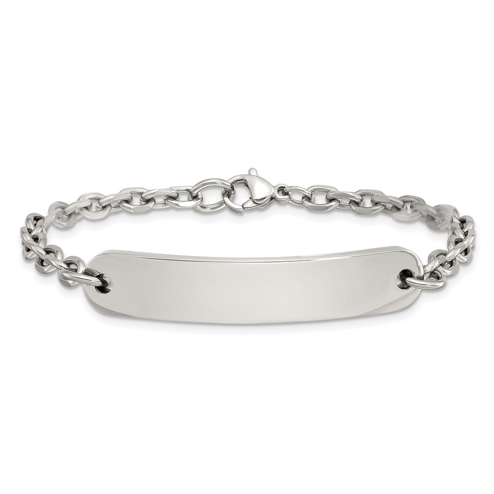 Stainless Steel Polished Cable Chain 7in ID Bracelet 7 inches