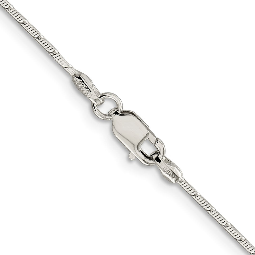 Sterling Silver 1.2mm Patterned Diamond-cut Snake Chain 16 Inches