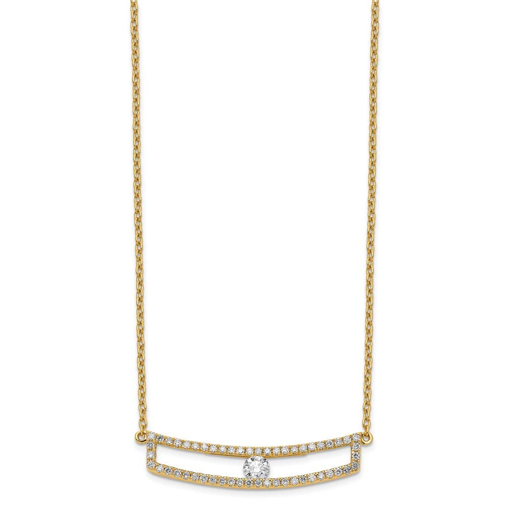 14K Gold Polished Diamond Necklace