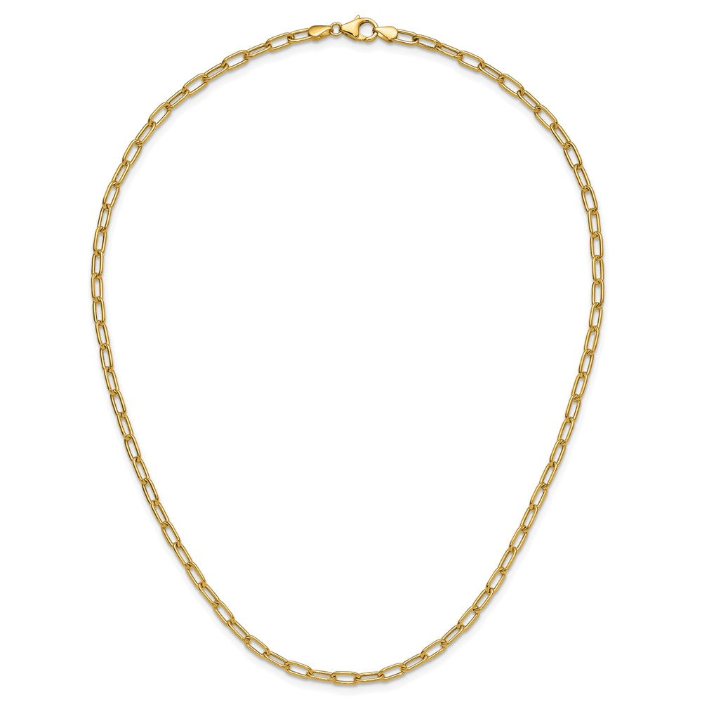 14k 3.7mm Semi-Solid Paperclip Chain