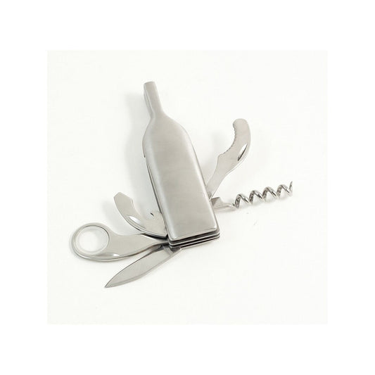 Bey-Berk Multifunctional Bottled Shaped Stainless Steel Corkscrew/Bottle Opener (BS952)