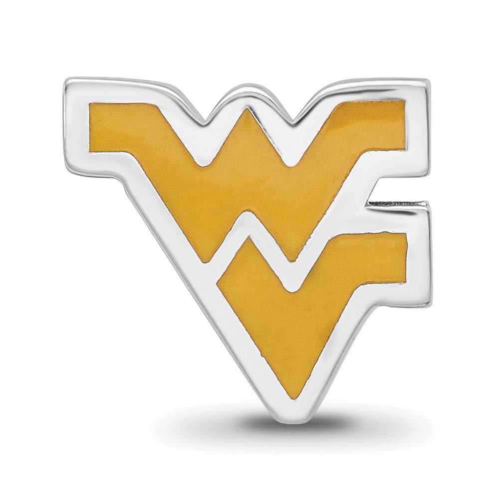 Sterling Silver West Virginia University WV Enameled Bead Charm