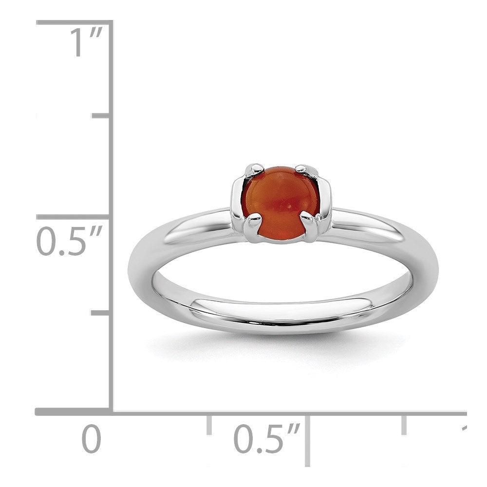 Sterling Silver Stackable Expressions Polished Red Agate Ring Size -10