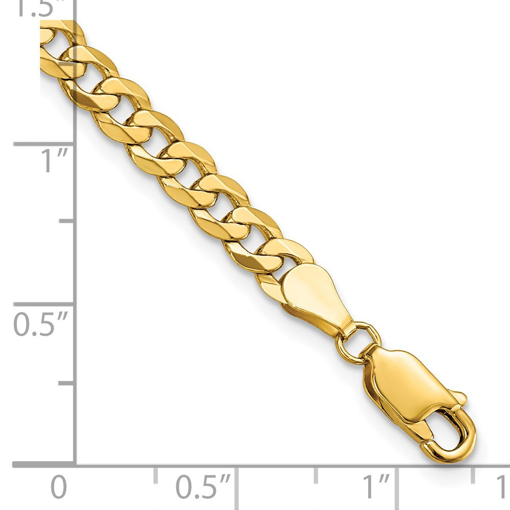 14K 4.5mm Flat Beveled Curb Chain 7  inches