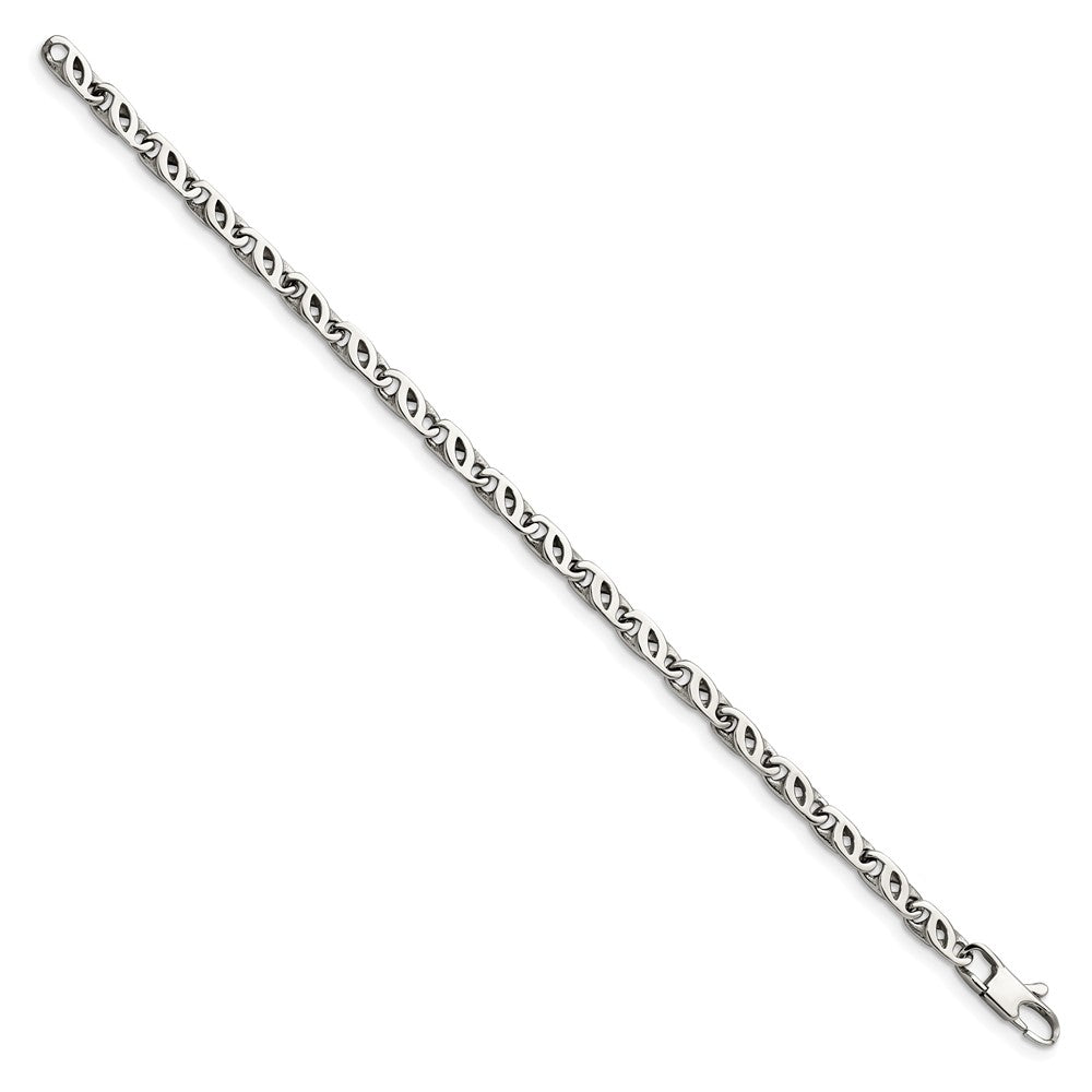 Stainless Steel Polished Fancy Link 7.5in Bracelet 7.25 inches