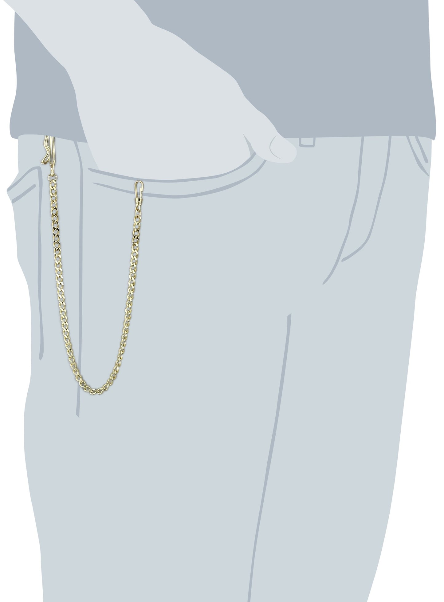 Charles-Hubert- Paris Brass Gold-Plated Pocket Watch Chain #3547-G