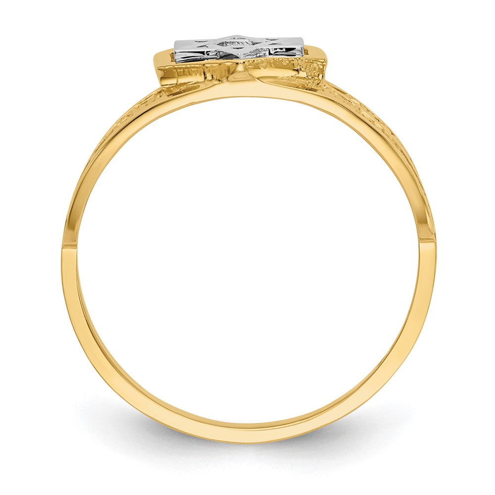 14k Two-Tone Polished Star of David Ring size 7