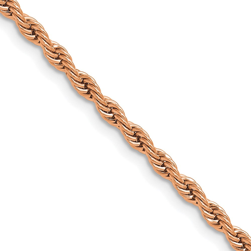 Chisel Stainless Steel Polished Rose IP-plated 3mm 30 inch Rope Chain