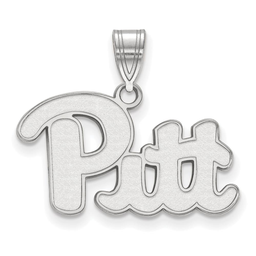 Sterling Silver Rhodium-plated LogoArt University of Pittsburgh Medium Pendant Q-SS003UPI