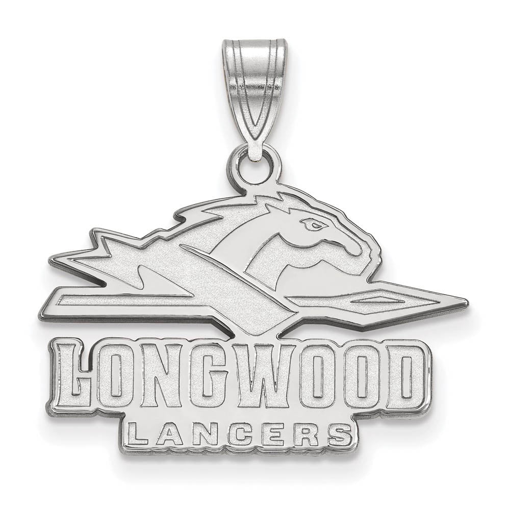 Sterling Silver Official Licensed Collegiate Longwood University (LU) Medium Pendant