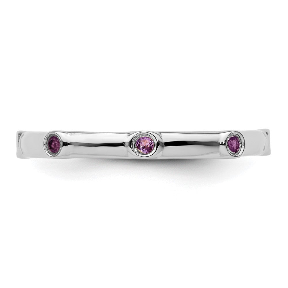 Sterling Silver Stackable Expressions Amethyst Ring Size -6
