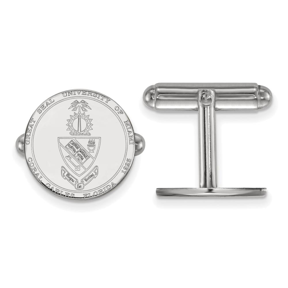 Sterling Silver LogoArt University of Miami Crest Cuff Link