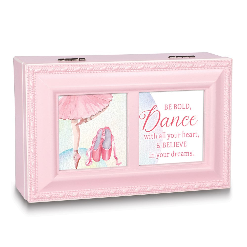 Dance Petite Pink Velvet Lining Music Box (Plays Unchained Melody)
