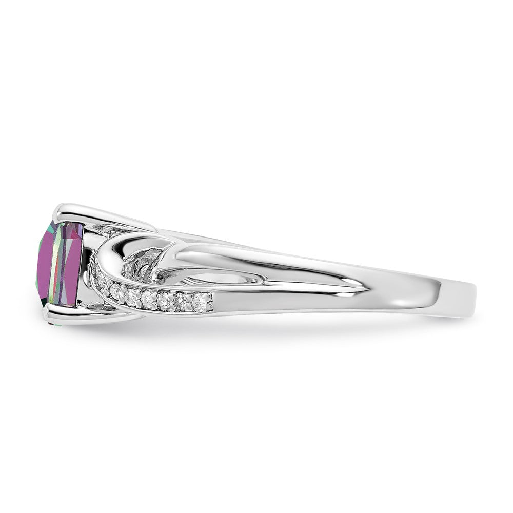 Sterling Silver Mystic Fire Topaz & Diamond Ring