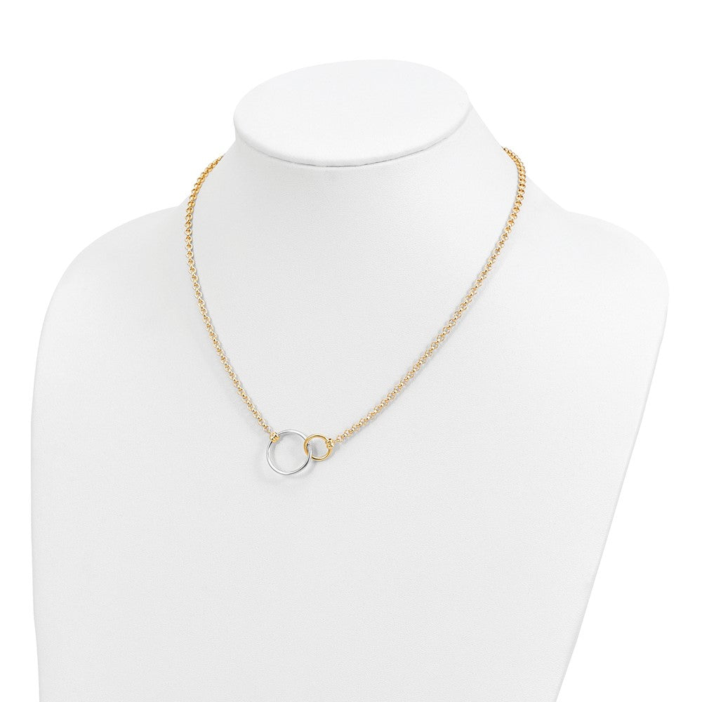 10k Two-tone Polished Link Necklace