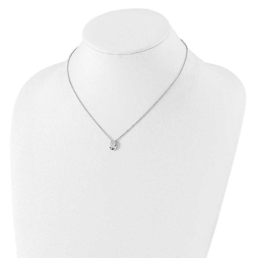 Kelly Waters Rhodium-plated Half Moon CZ Necklace