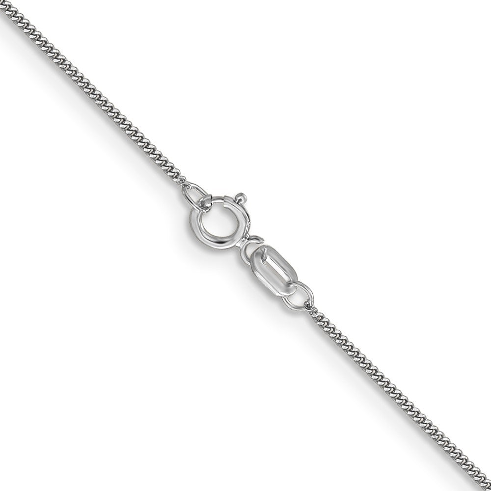 14K White Gold 24 inch .9mm Curb  with Spring Ring Clasp Pendant Chain
