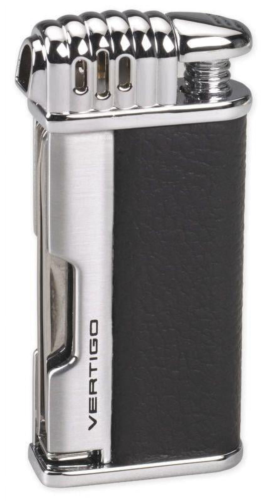 Vertigo Puffer Pipe Soft Flame Lighter - Matte Black & Brushed Chrome