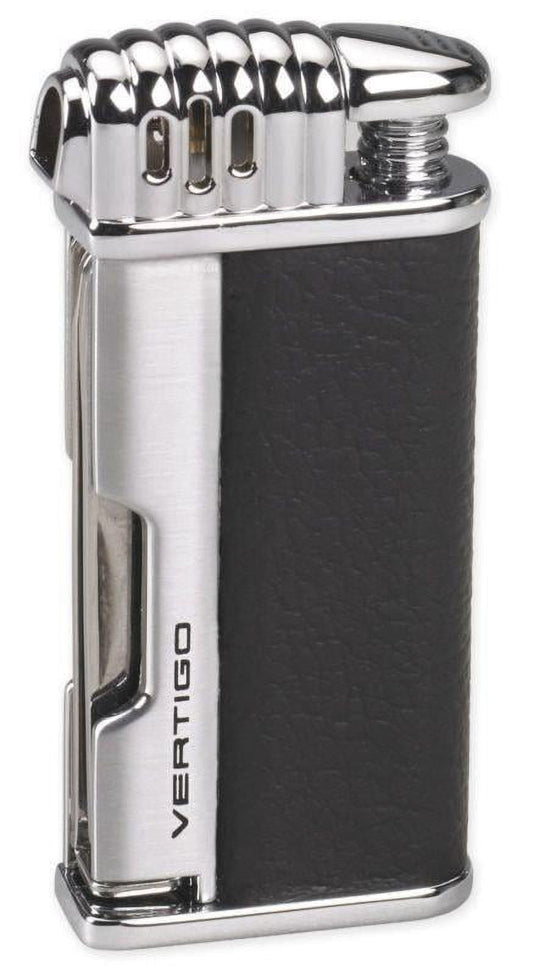 Vertigo Puffer Pipe Soft Flame Lighter - Matte Black & Brushed Chrome