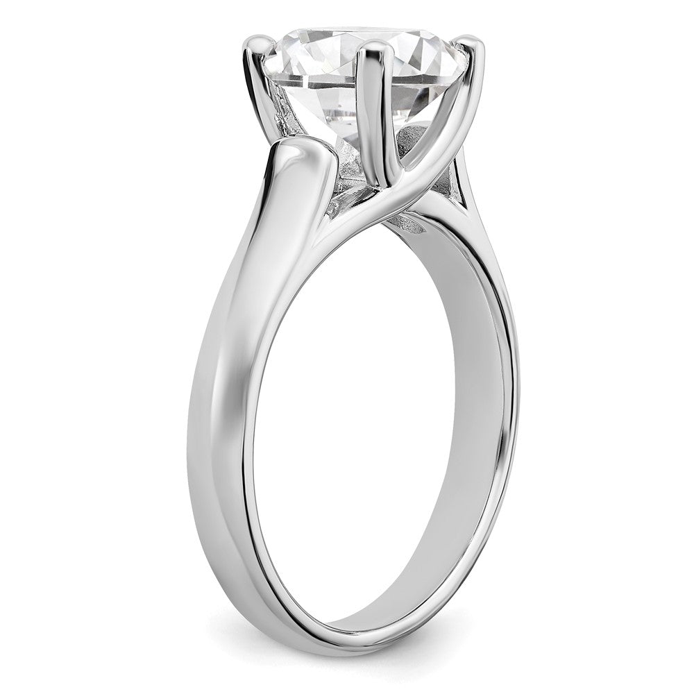 Sterling Silver Rhodium-plated Diamonore 8mm Cushion-cut Ring