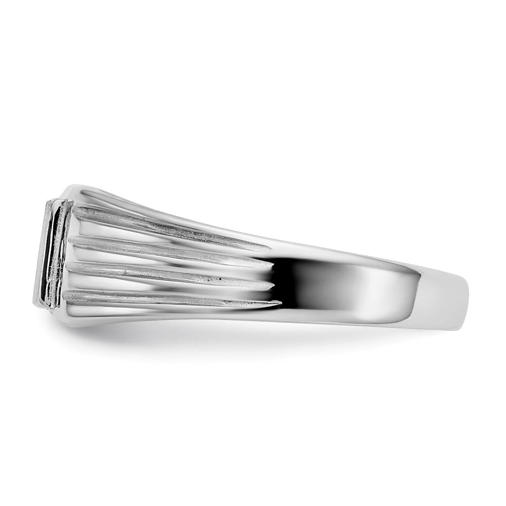 14k White Gold 5.25x5.0mm Childs Open Back Signet Ring Size 5.5