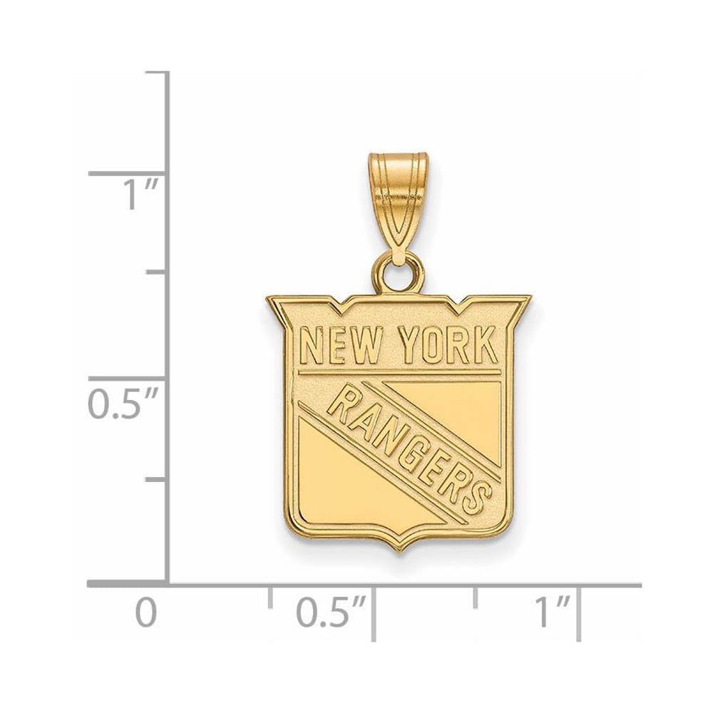 14K Yellow Gold NHL LogoArt New York Rangers Medium Pendant