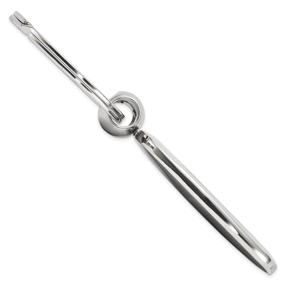 Nickel-plated Polished and Satin Engravable Oval Key Ring
