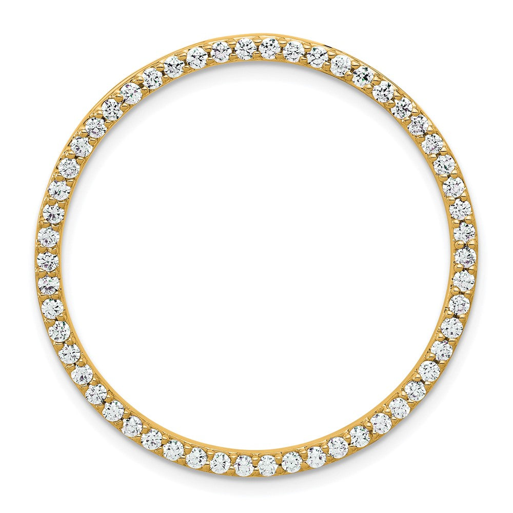 14k 1 carat Lab Grown Diamond VS/SI+ G+ Circle Chain Slide Pendant