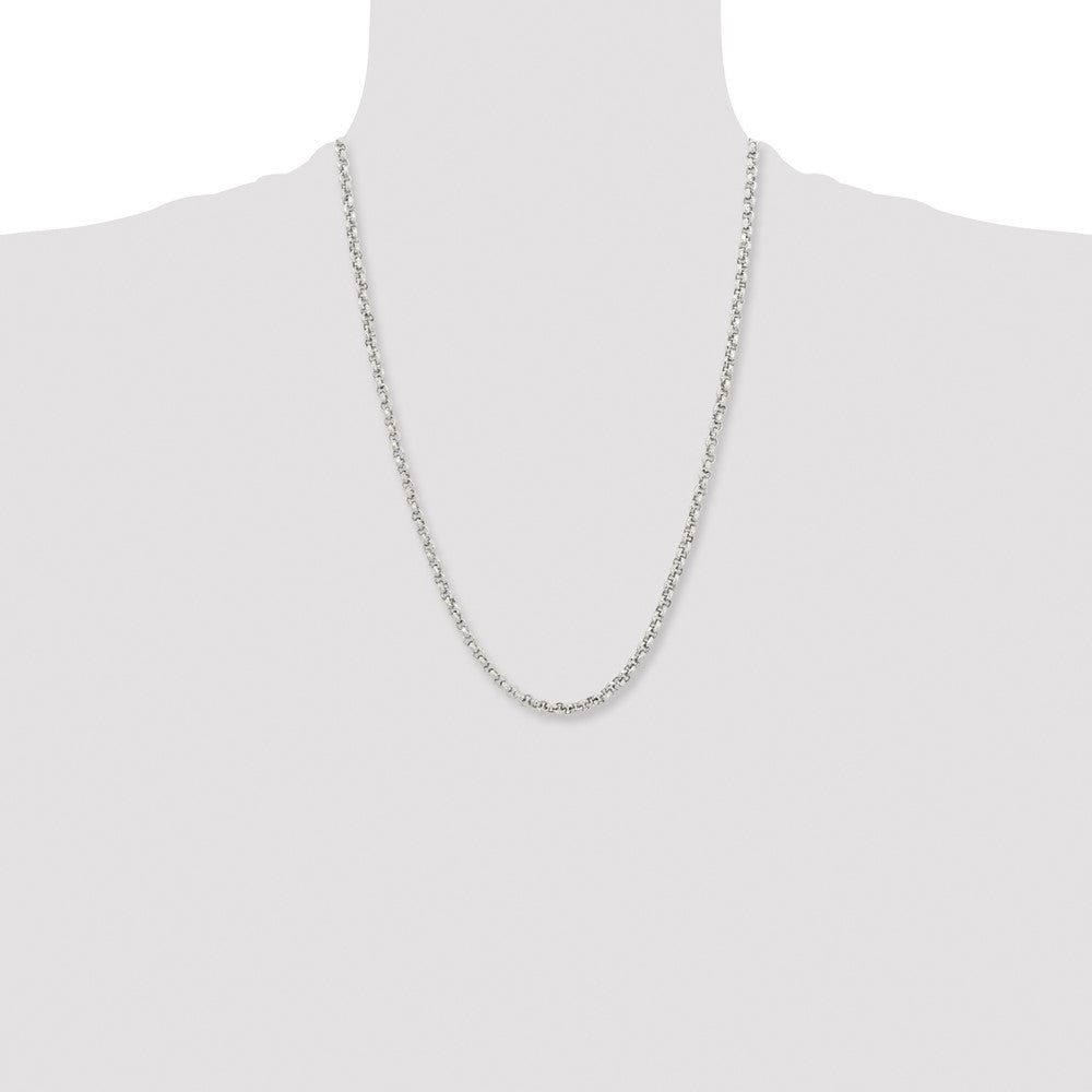 Stainless Steel Polished and Textured Fancy Rolo 24in Chain