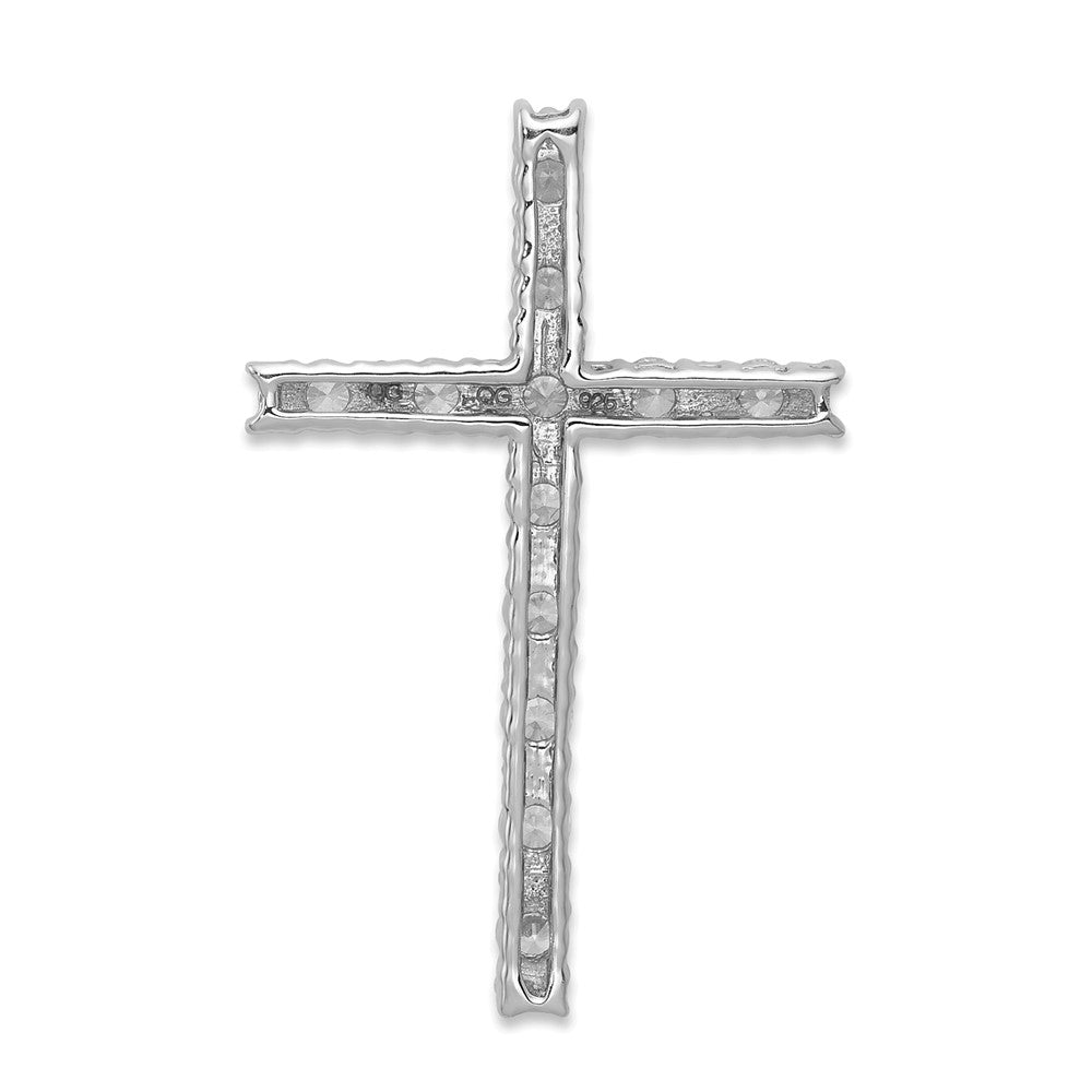 14k White Gold 1/2 carat Lab Grown Diamond VS/SI+ G+ Cross Chain Slide Pendant