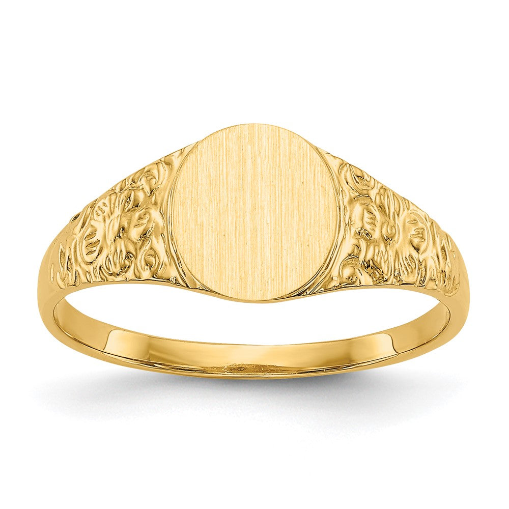 10k 8.0x7.0mm Closed Back Signet Ring