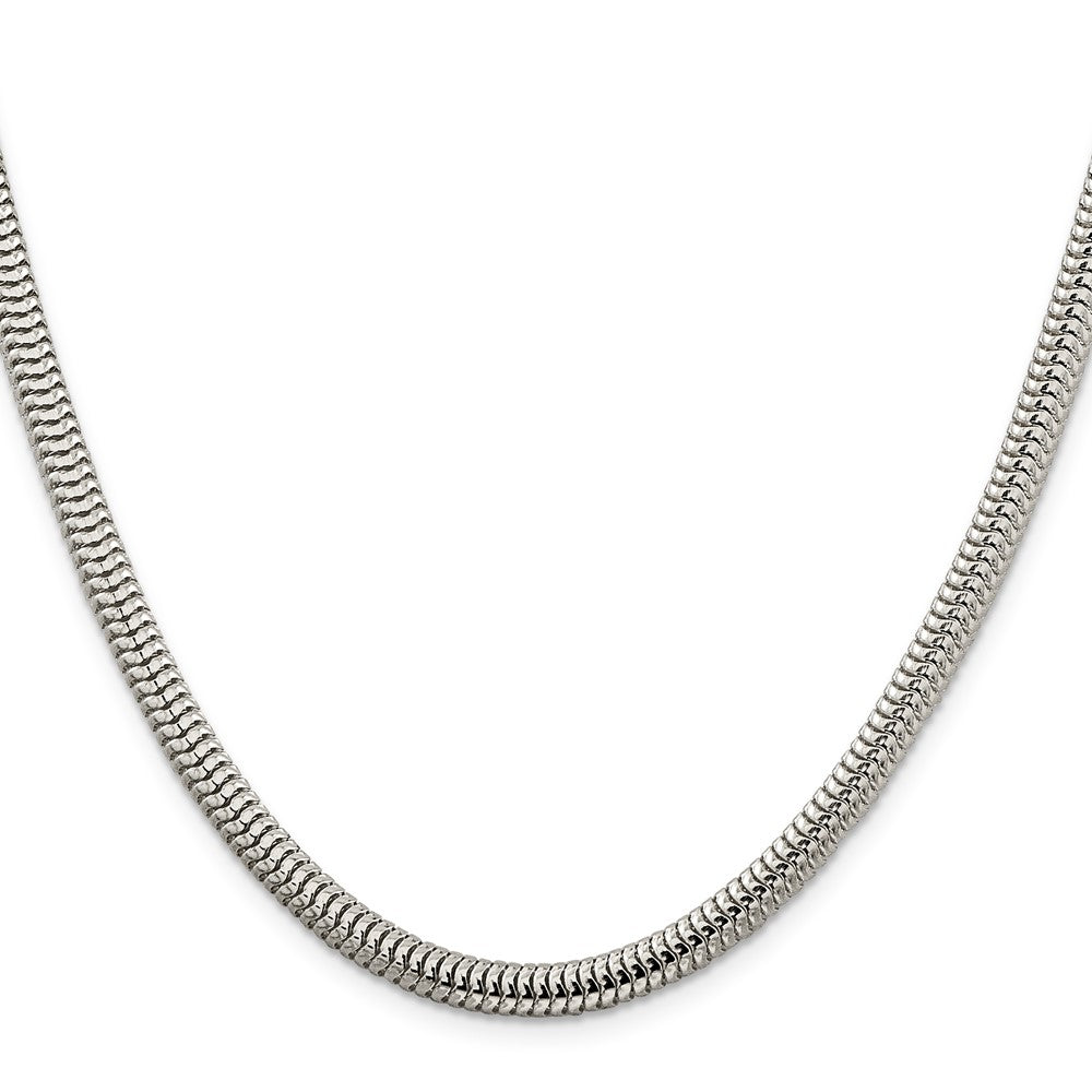 Sterling Silver 5mm Round Snake Chain 24 Inches
