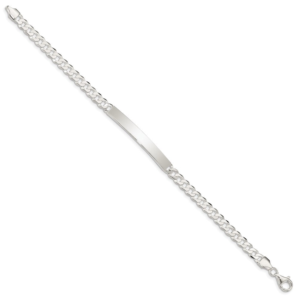 Sterling Silver Curb Link ID Bracelet 7.5 inches