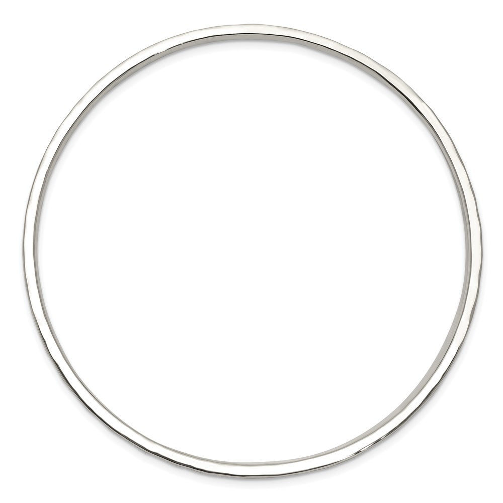 Sterling Silver Hammered Slip-on Bangle 7.75 inches