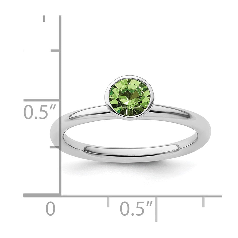 Sterling Silver Stackable Expressions High 5mm August Crystal Ring Size -5